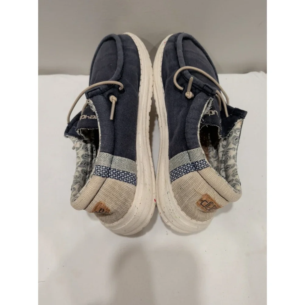 Hey Dude Wally Natural Navy  Casual Loafer Navy, Youth Sz Y4 L5